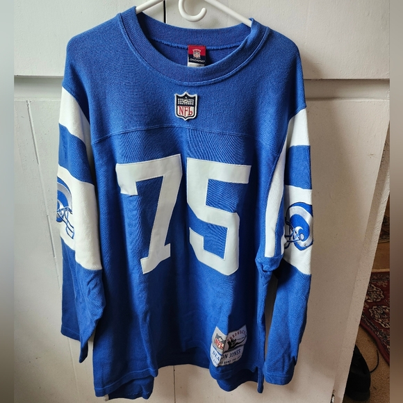 Reebok Other - 1970s Rams Reebok Blue and White NFL Deacon Jones Vintage Jersey